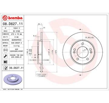 Brzdový kotouč BREMBO 08.D627.11