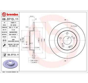 Brzdový kotouč BREMBO 08.D713.11