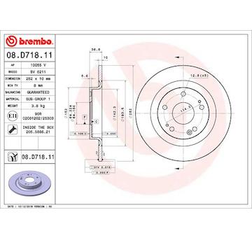 Brzdový kotouč BREMBO 08.D718.11