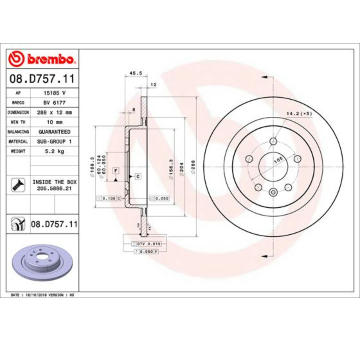 Brzdový kotouč BREMBO 08.D757.11