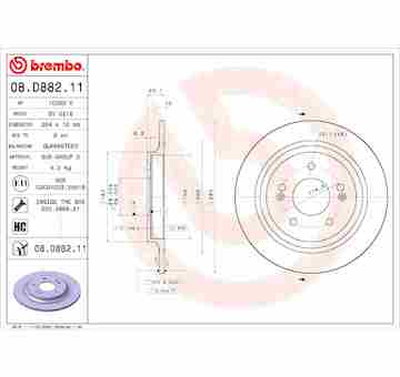 Brzdový kotouč BREMBO 08.D882.11