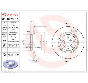 Brzdový kotouč BREMBO 08.D973.11