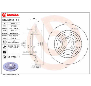 Brzdový kotouč BREMBO 08.D983.11