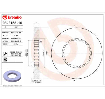 Brzdový kotouč BREMBO 08.E158.10