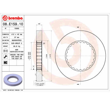 Brzdový kotouč BREMBO 08.E159.10