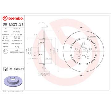 Brzdový kotouč BREMBO 08.E523.21