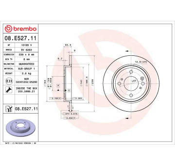 Brzdový kotouč BREMBO 08.E527.11