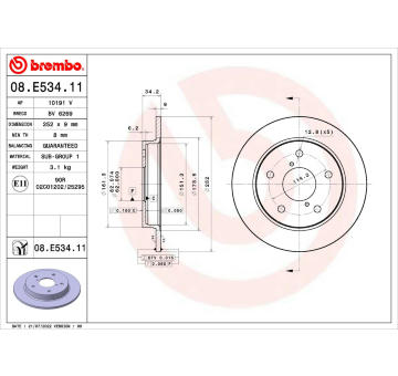 Brzdový kotouč BREMBO 08.E534.11