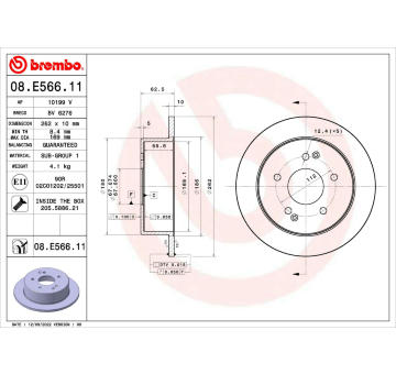 Brzdový kotouč BREMBO 08.E566.11