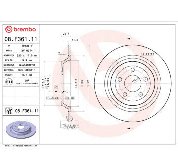 Brzdový kotouč BREMBO 08.F361.11