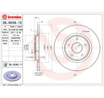 Brzdový kotouč BREMBO 08.N249.10