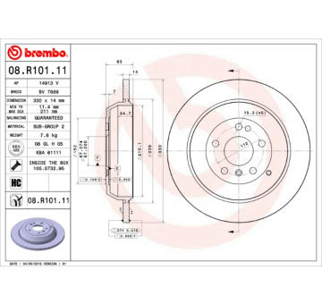 Brzdový kotouč BREMBO 08.R101.11