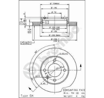 Brzdový kotouč BREMBO 09.2942.10