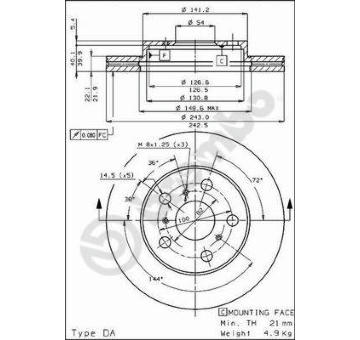 Brzdový kotouč BREMBO 09.3022.10