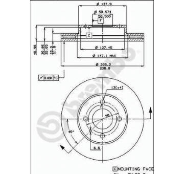 Brzdový kotouč BREMBO 09.3140.10