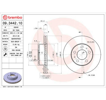 Brzdový kotouč BREMBO 09.3442.10