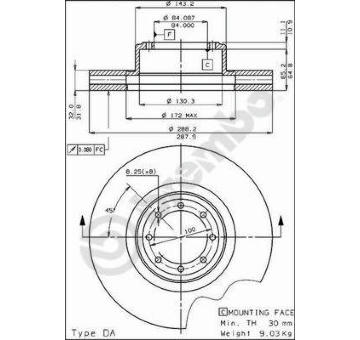 Brzdový kotouč BREMBO 09.3798.10