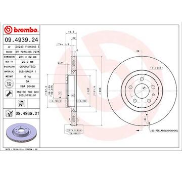 Brzdový kotouč BREMBO 09.4939.24