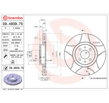 Brzdový kotouč BREMBO 09.4939.75