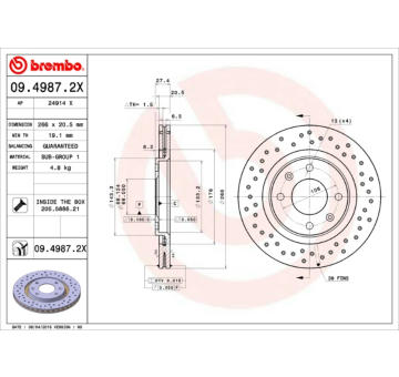 Brzdový kotouč BREMBO 09.4987.2X