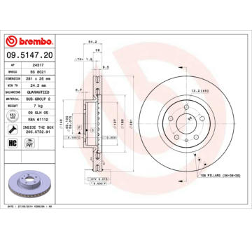 Brzdový kotouč BREMBO 09.5147.20