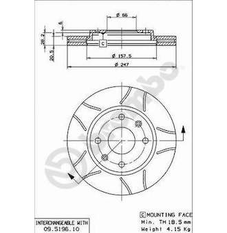 Brzdový kotouč BREMBO 09.5196.75