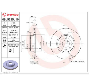 Brzdový kotouč BREMBO 09.5215.10