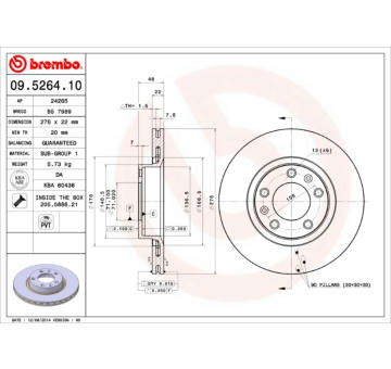 Brzdový kotouč BREMBO 09.5264.10