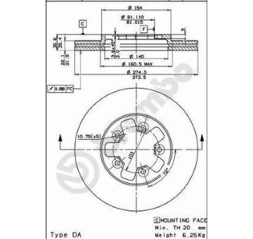 Brzdový kotouč BREMBO 09.5271.10