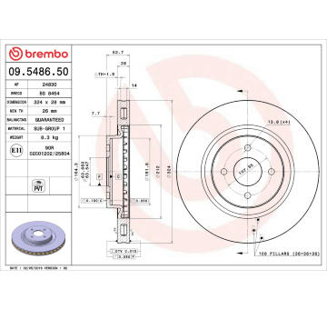 Brzdový kotouč BREMBO 09.5486.50