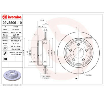 Brzdový kotouč BREMBO 09.5506.10