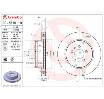 Brzdový kotouč BREMBO 09.5519.10