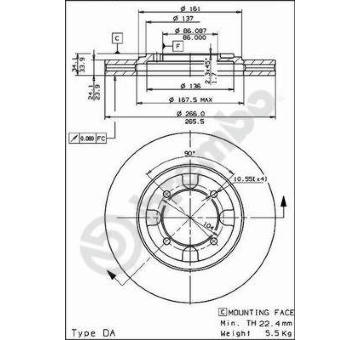 Brzdový kotouč BREMBO 09.5537.10