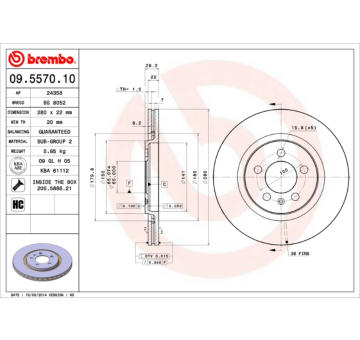 Brzdový kotouč BREMBO 09.5570.10