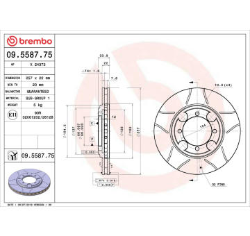 Brzdový kotouč BREMBO 09.5587.75