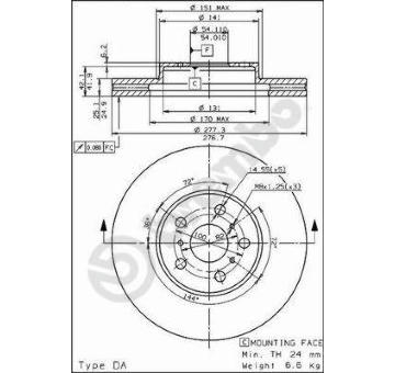 Brzdový kotouč BREMBO 09.5622.10