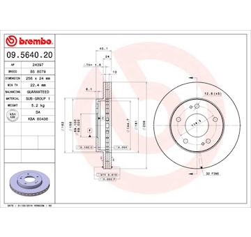 Brzdový kotouč BREMBO 09.5640.20