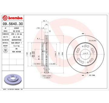 Brzdový kotouč BREMBO 09.5640.30