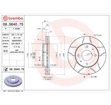 Brzdový kotouč BREMBO 09.5640.75