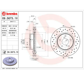 Brzdový kotouč BREMBO 09.5673.1X