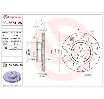 Brzdový kotouč BREMBO 09.5674.2S
