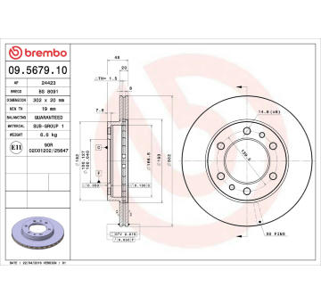 Brzdový kotouč BREMBO 09.5679.10