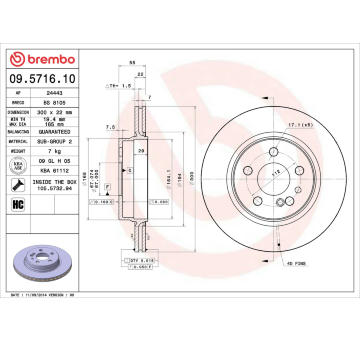 Brzdový kotouč BREMBO 09.5716.10
