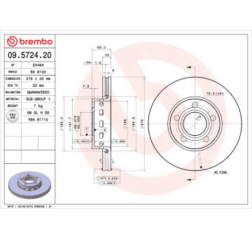 Brzdový kotouč BREMBO 09.5724.20