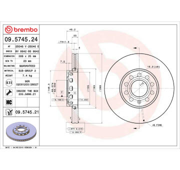 Brzdový kotouč BREMBO 09.5745.24