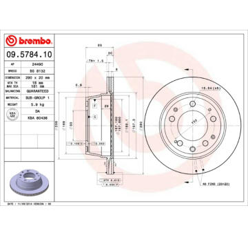 Brzdový kotouč BREMBO 09.5784.10