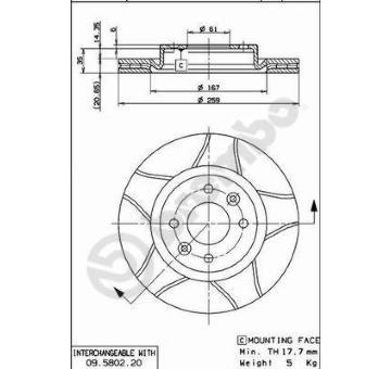 Brzdový kotouč BREMBO 09.5802.76