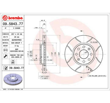 Brzdový kotouč BREMBO 09.5843.77