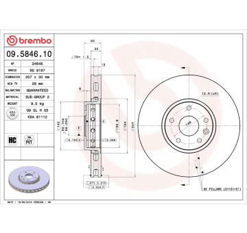 Brzdový kotouč BREMBO 09.5846.10