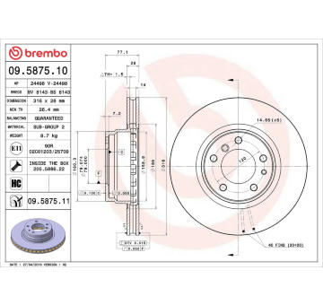 Brzdový kotouč BREMBO 09.5875.10